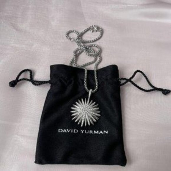 Fashion David Yurman Starburst Pendant with Pav Sterling Silver Necklace - Picture 2 of 7